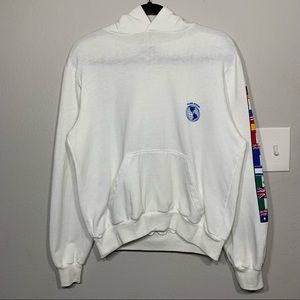 Vintage‎ 80s Class Action World Flags White Hoodie Size Medium